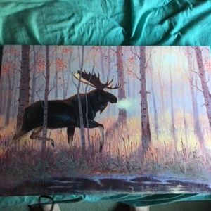 Moose in forest Wall Art